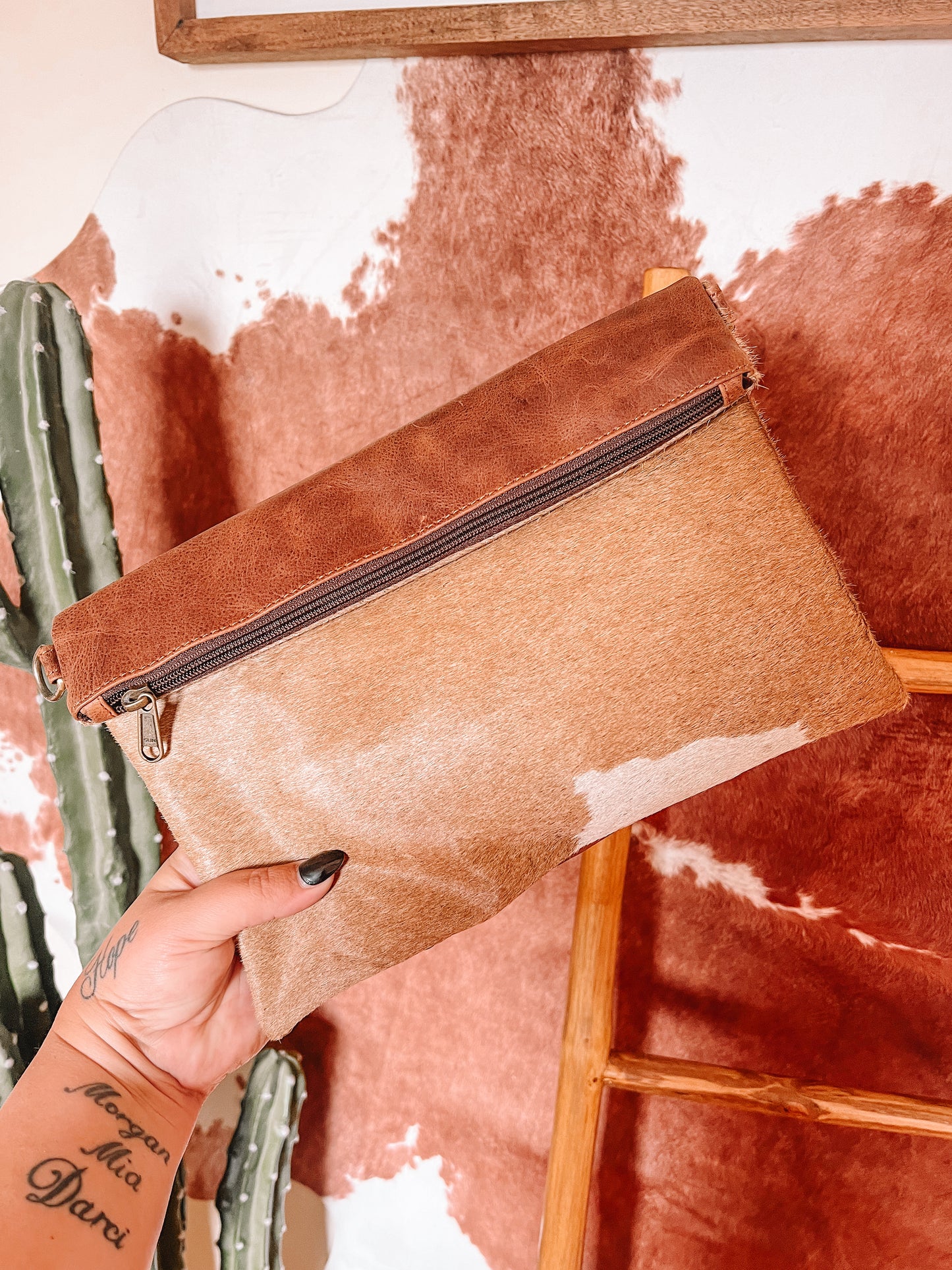 Cowhide Flap Crossbody/Clutch Bag - The Western Boho Co