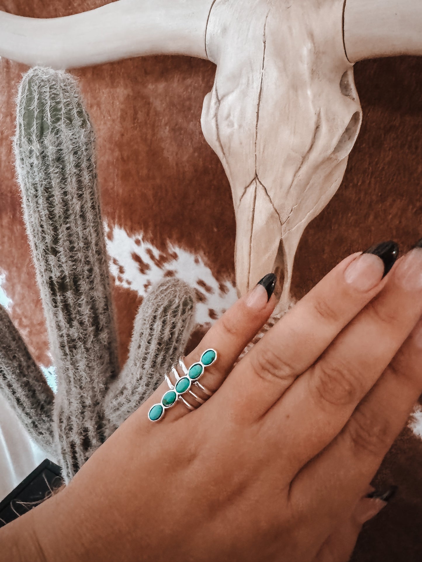 Turquoise Teardrop Adjustable Western Ring - The Western Boho Co