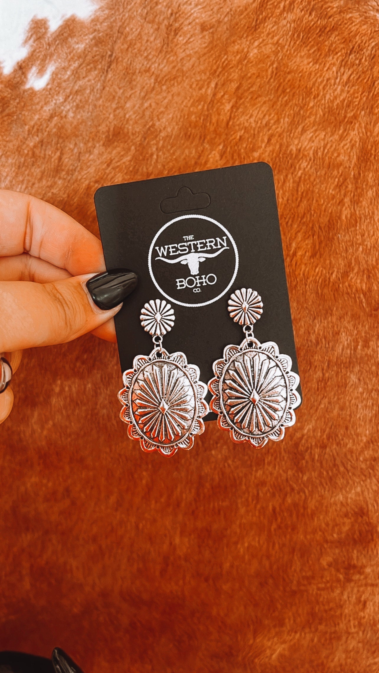 Silver Concho Dangle Earrings - The Western Boho Co