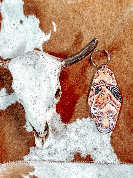 Faux Leather Horse Keyring - The Western Boho Co