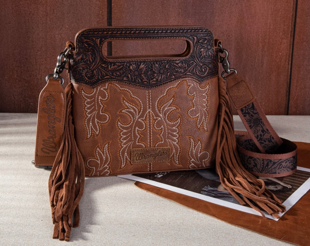 Wrangler Embroidered Tote/Crossbody Bag - The Western Boho Co