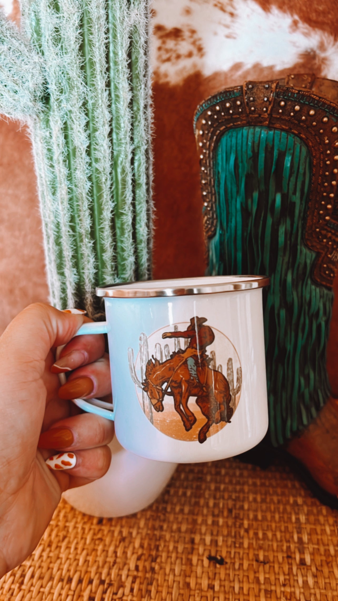 Western Enamel Camping Mug - The Western Boho Co