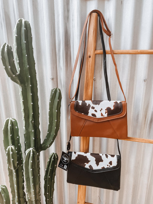 Cow Print Crossbody Envelope Bag - The Western Boho Co