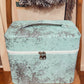 Turquoise Print Hard Makeup/Toiletry Bag - The Western Boho Co