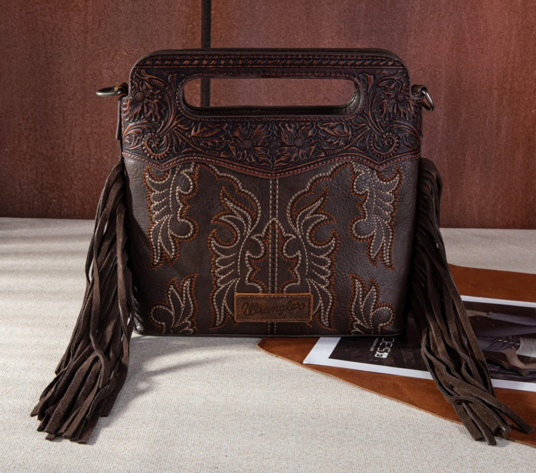 Wrangler Embroidered Tote/Crossbody Bag - The Western Boho Co