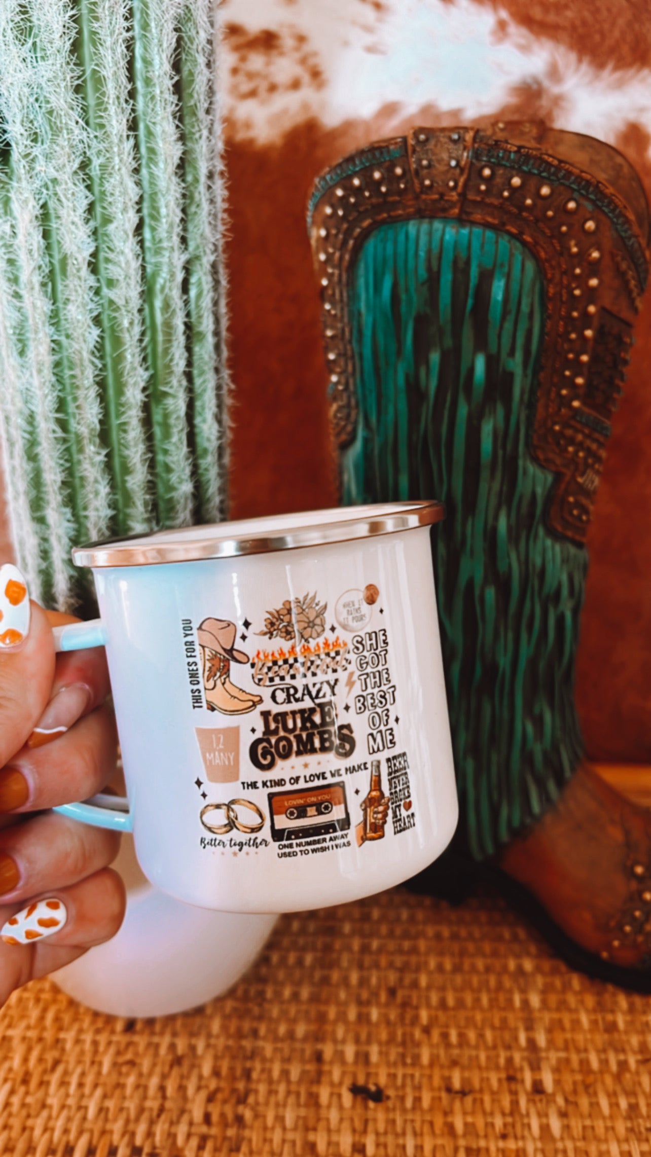 Western Enamel Camping Mug - The Western Boho Co