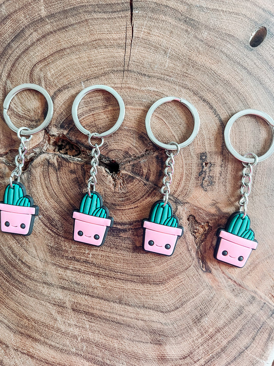 Silicone Cactus Pot Keyring - The Western Boho Co