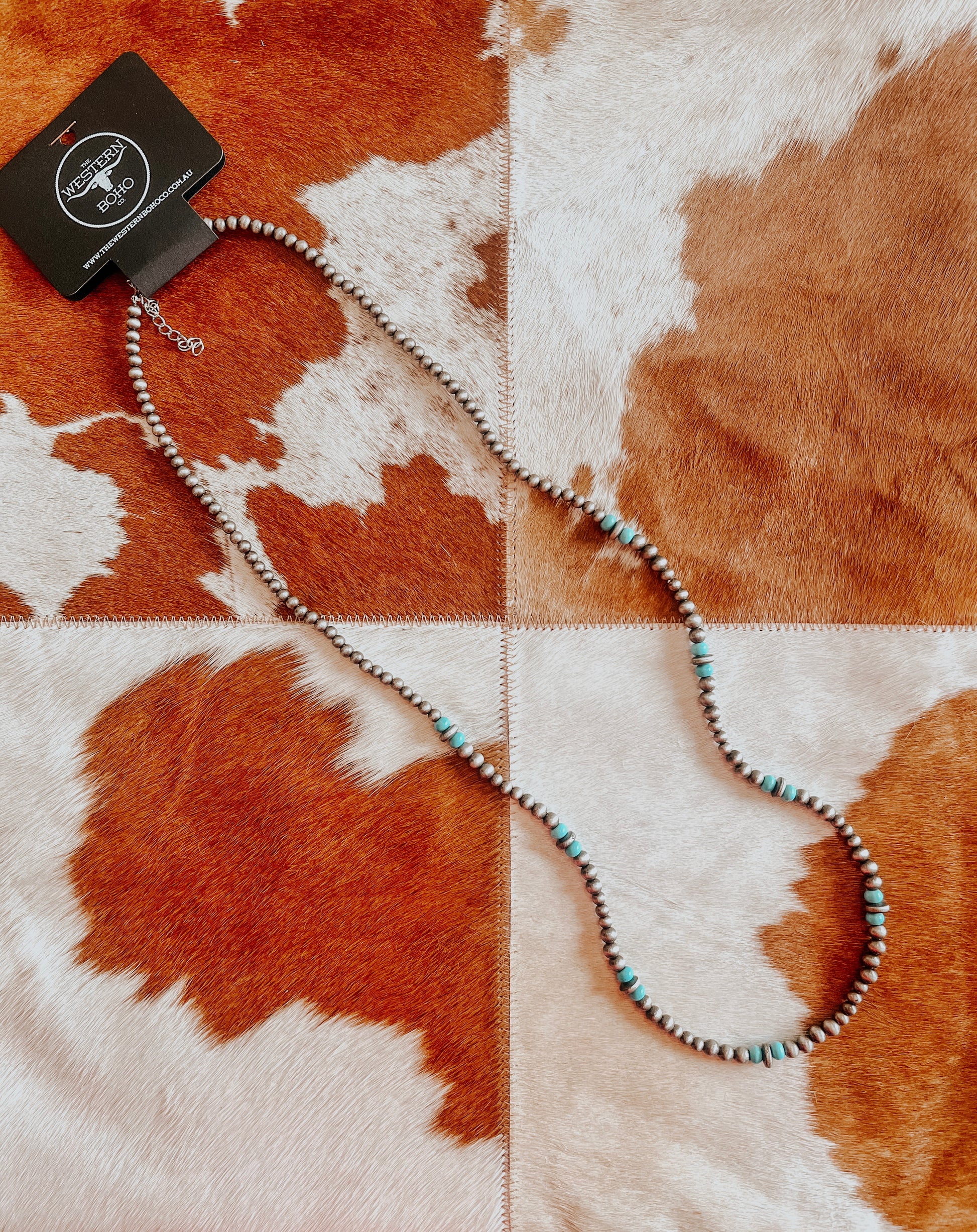 Long Navajo + Turquoise Bead Necklace - The Western Boho Co