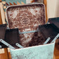 Turquoise Print Hard Makeup/Toiletry Bag - The Western Boho Co