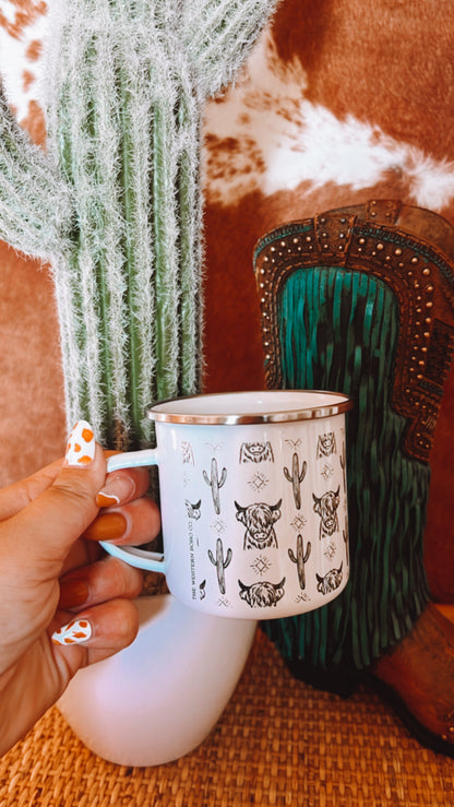 Western Enamel Camping Mug - The Western Boho Co