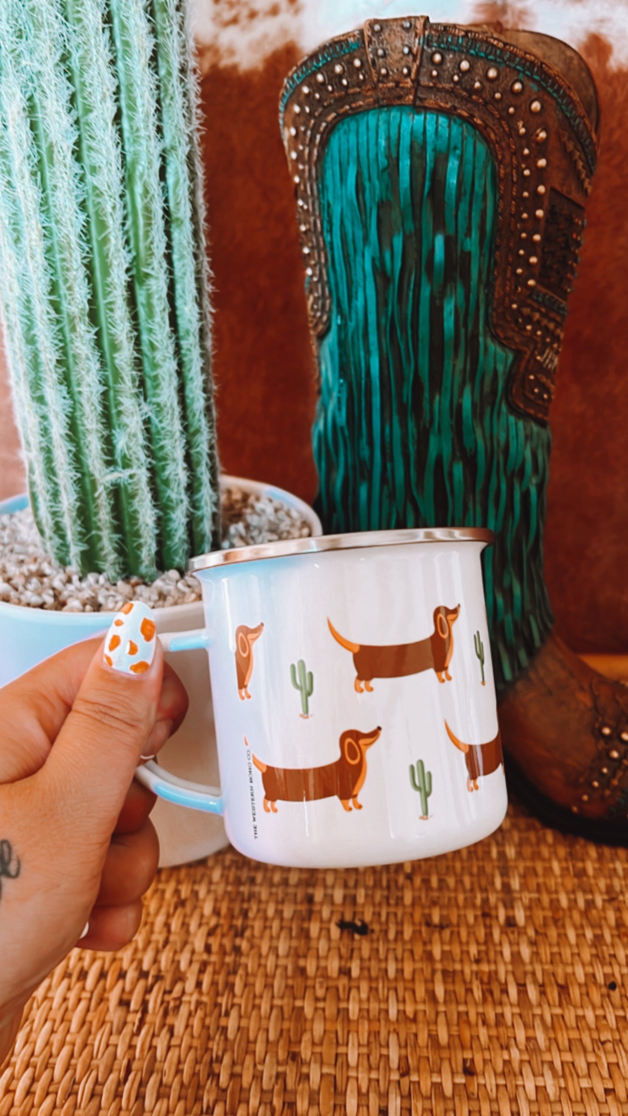 Western Enamel Camping Mug - The Western Boho Co