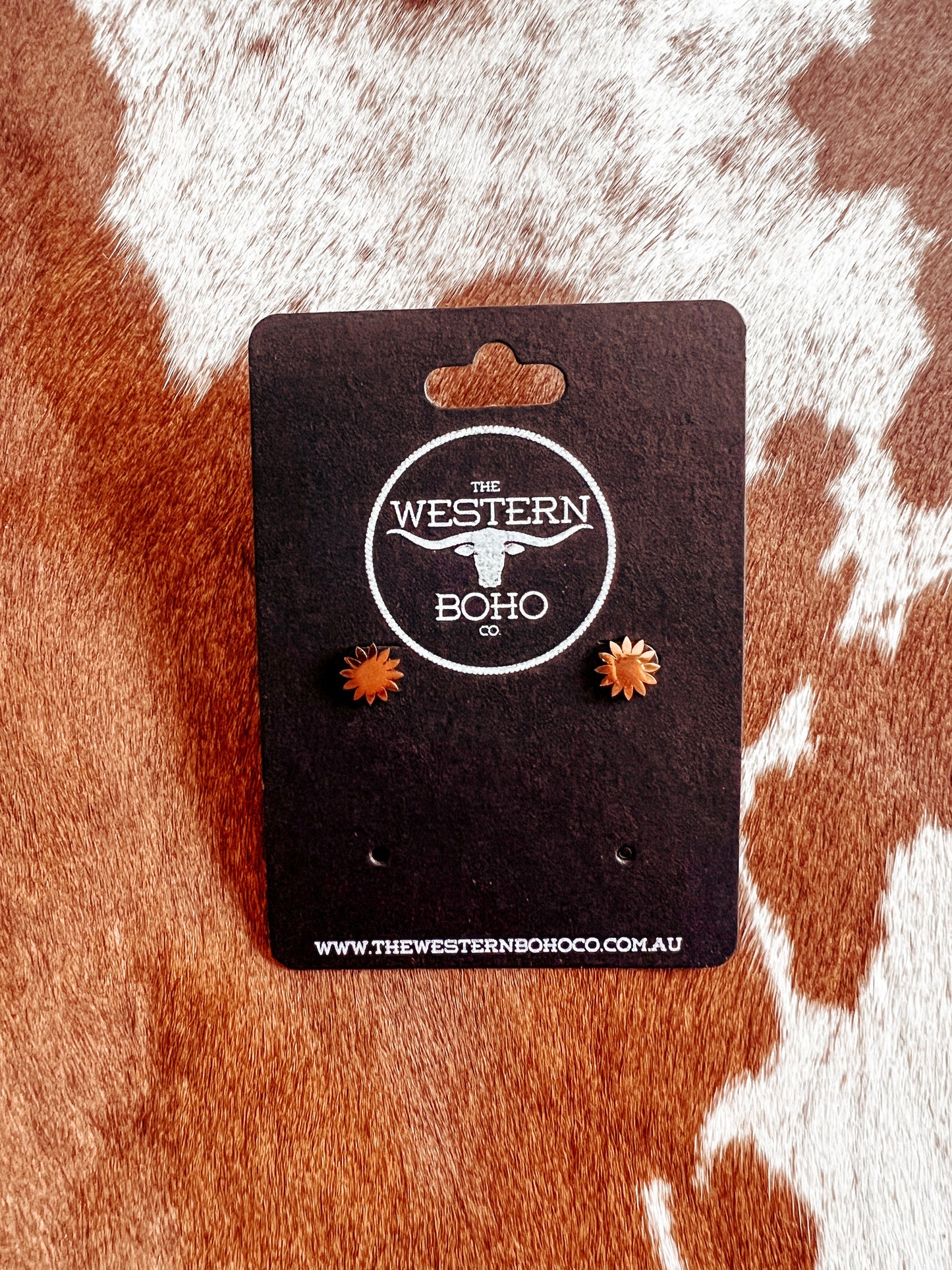 Gold Stainless Steel Flower Studs - The Western Boho Co