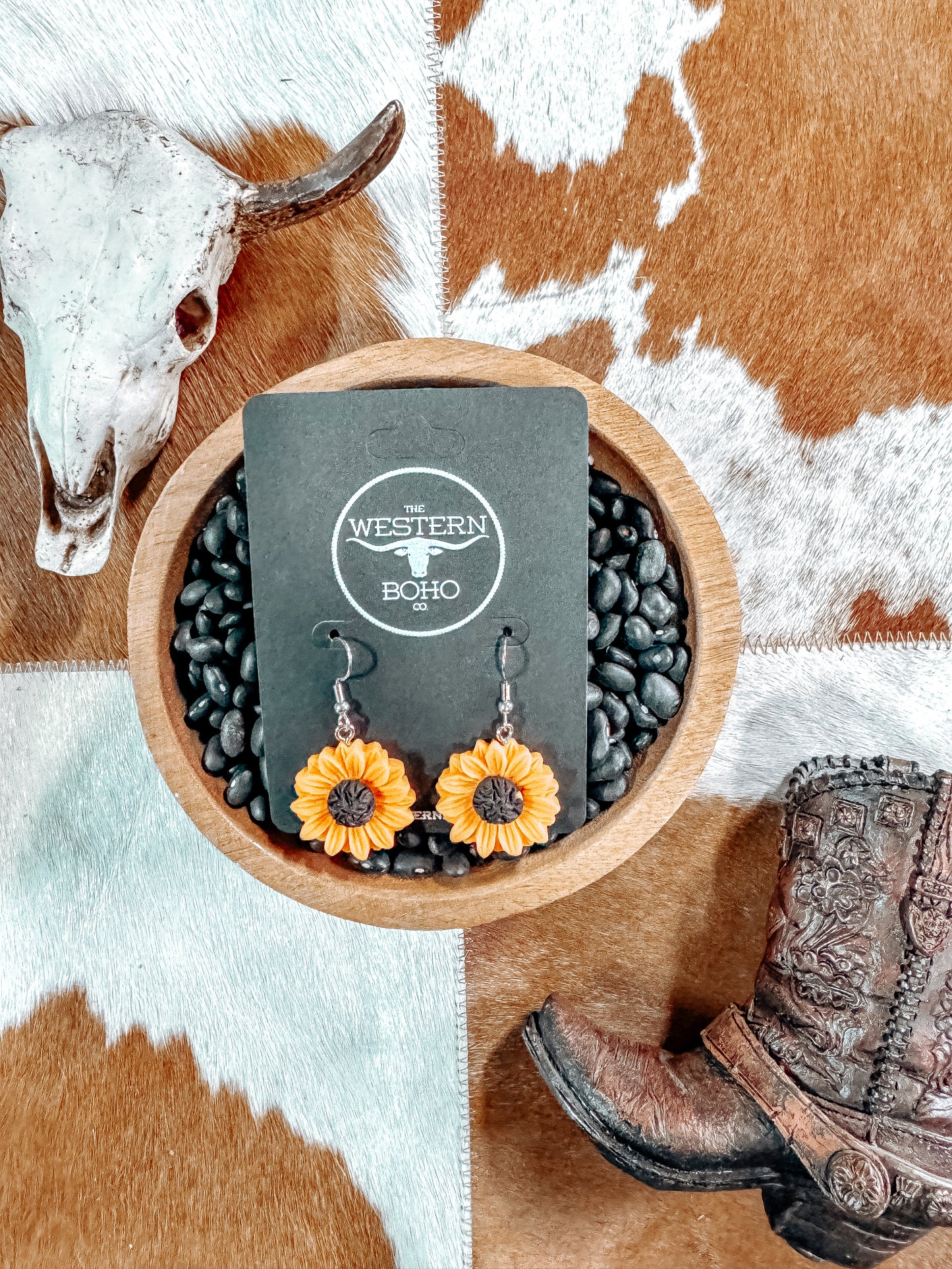 Sunflower Dangle Earrings - The Western Boho Co