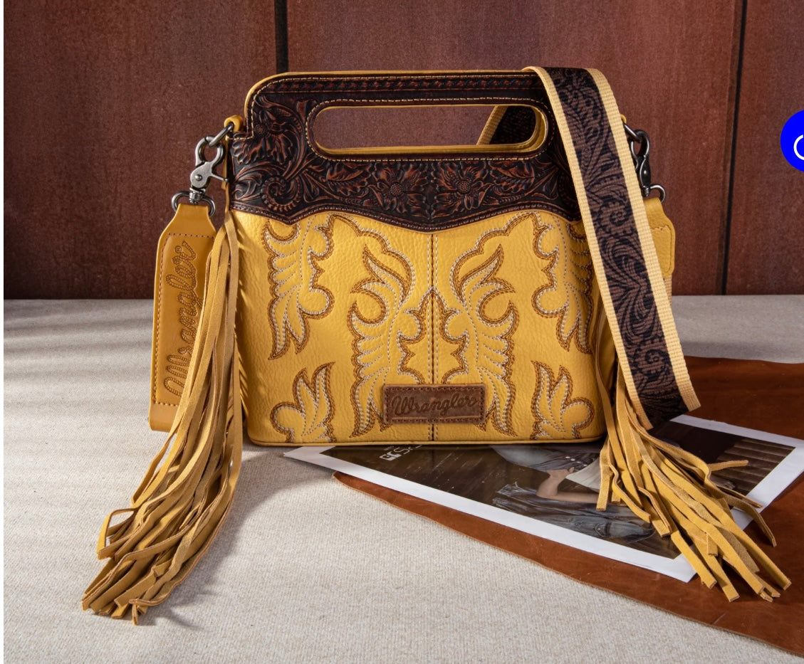 Wrangler Embroidered Tote/Crossbody Bag - The Western Boho Co