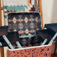 Tooled Leather Print Hard Makeup/Toiletry Bag - The Western Boho Co