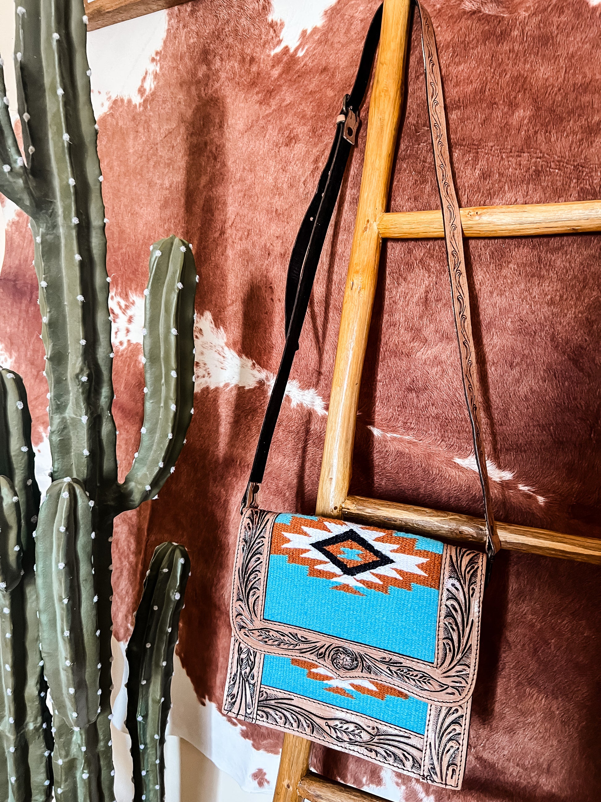 Turquoise Saddle Blanket Crossbody Bag - The Western Boho Co