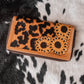 Sunflower + Cow Print Tooled Wallet - The Western Boho Co