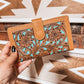 Tan + Turquoise Tooled Leather Wallet - The Western Boho Co