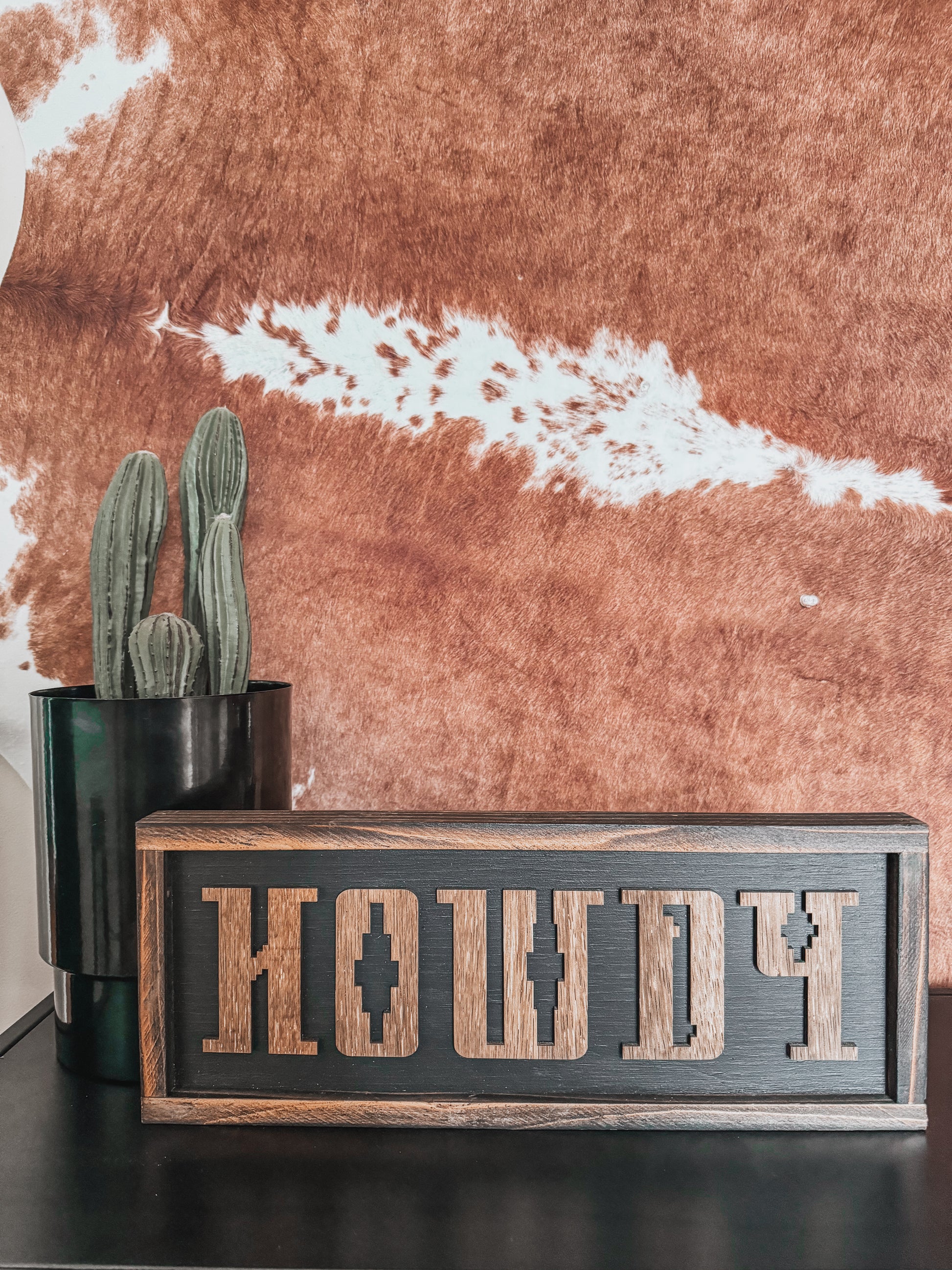 Howdy Hardwood Timber Sign - The Western Boho Co