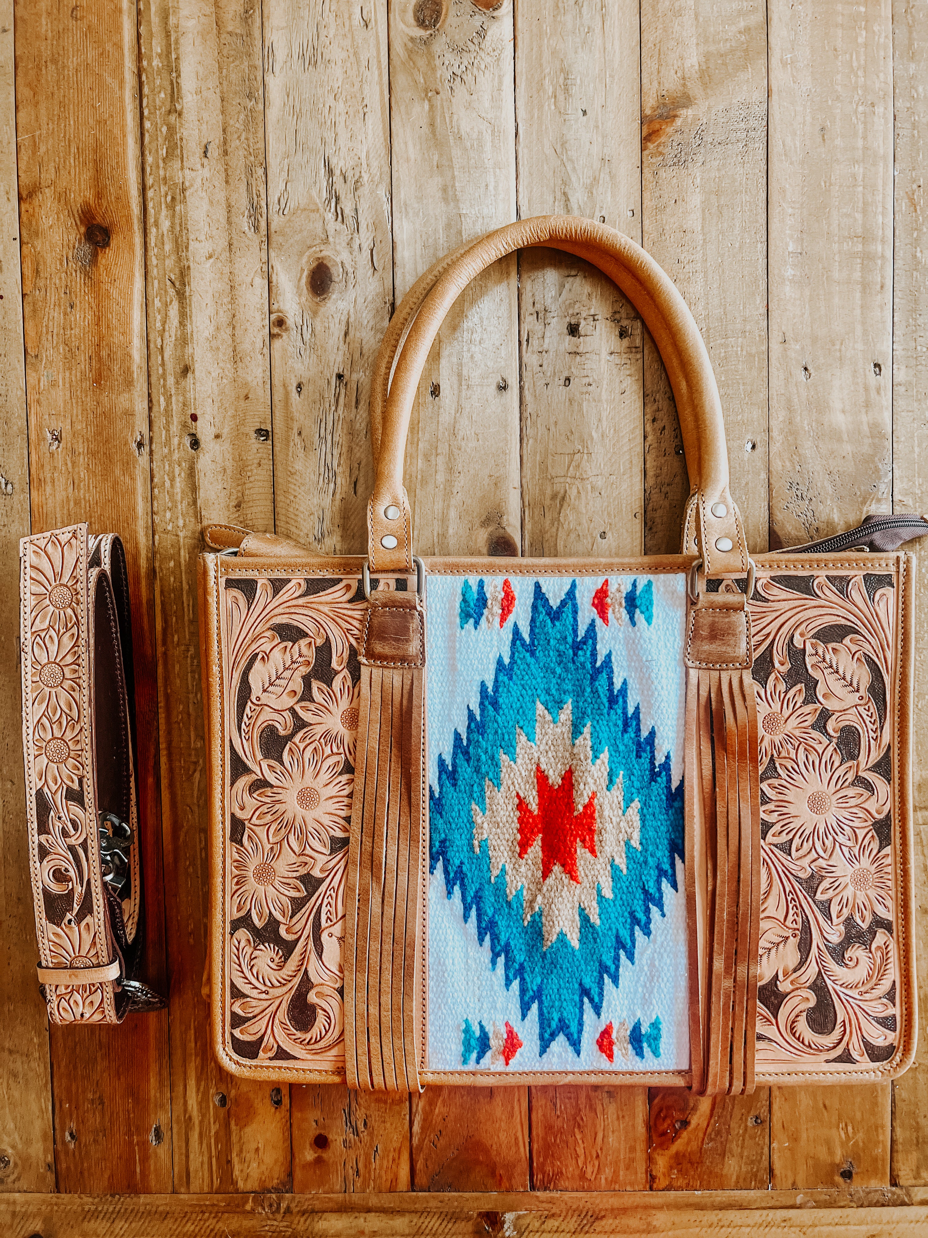 Tapestry Leather Backpacks - Aztec Bags | Maya's Curiosities