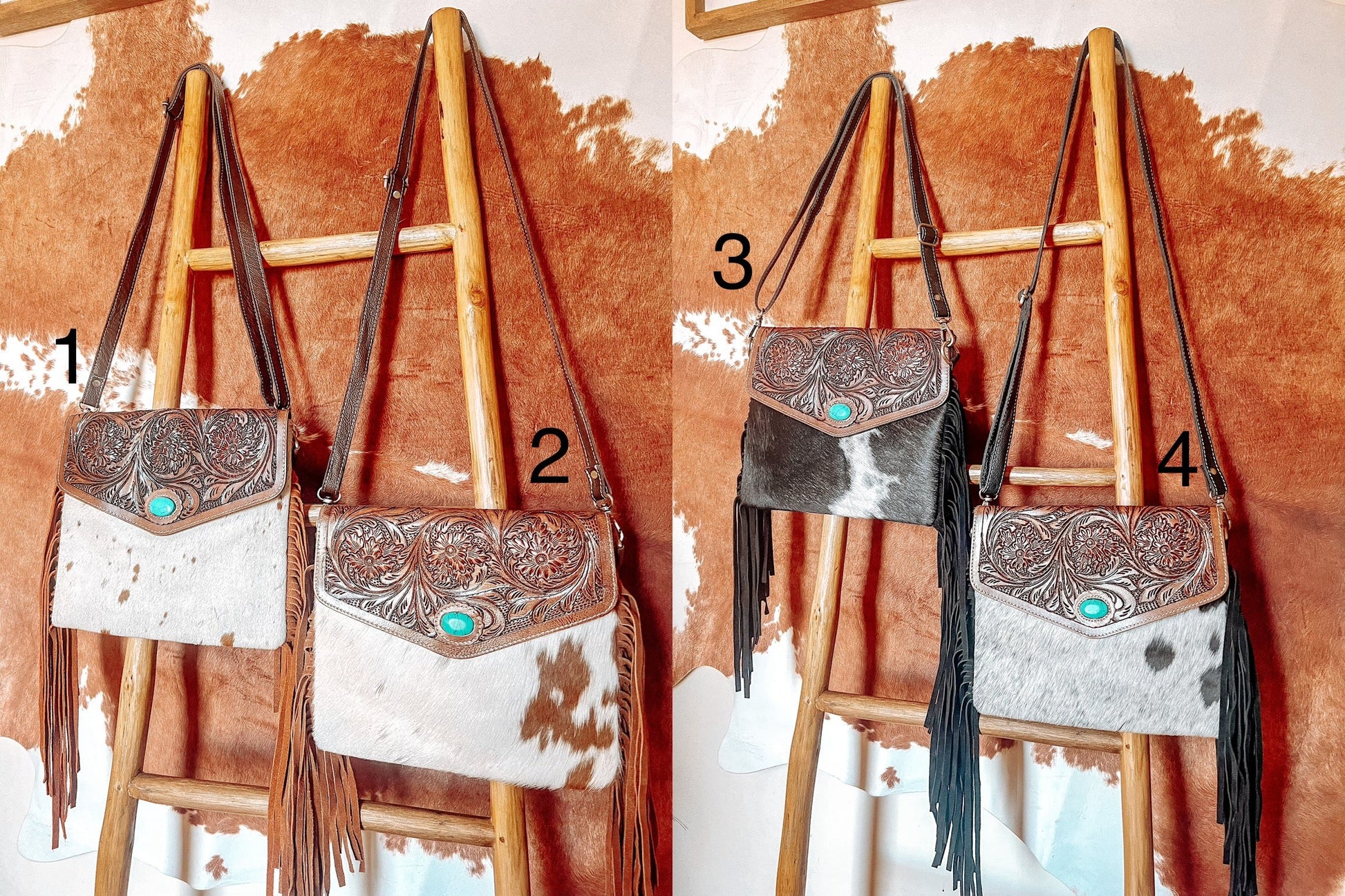 Turquoise Tooled Crossbody Envelope Bag - The Western Boho Co