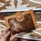 Tan Leather + Cowhide Wallet - The Western Boho Co