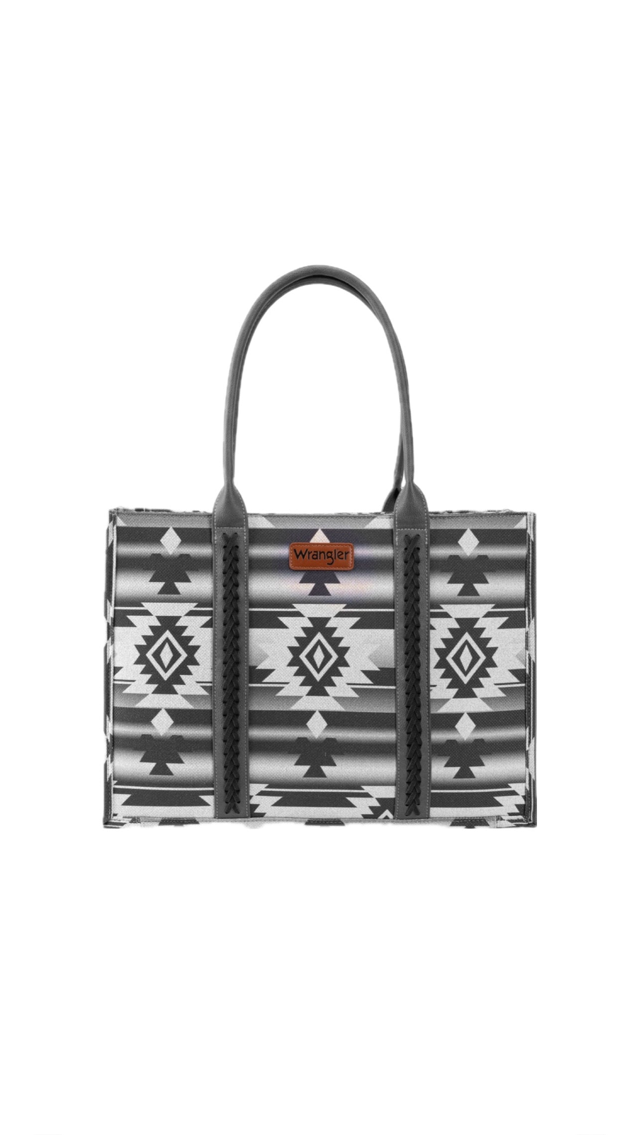 IN STOCK Black + White Wrangler Southwestern Large Tote - The Western Boho Co