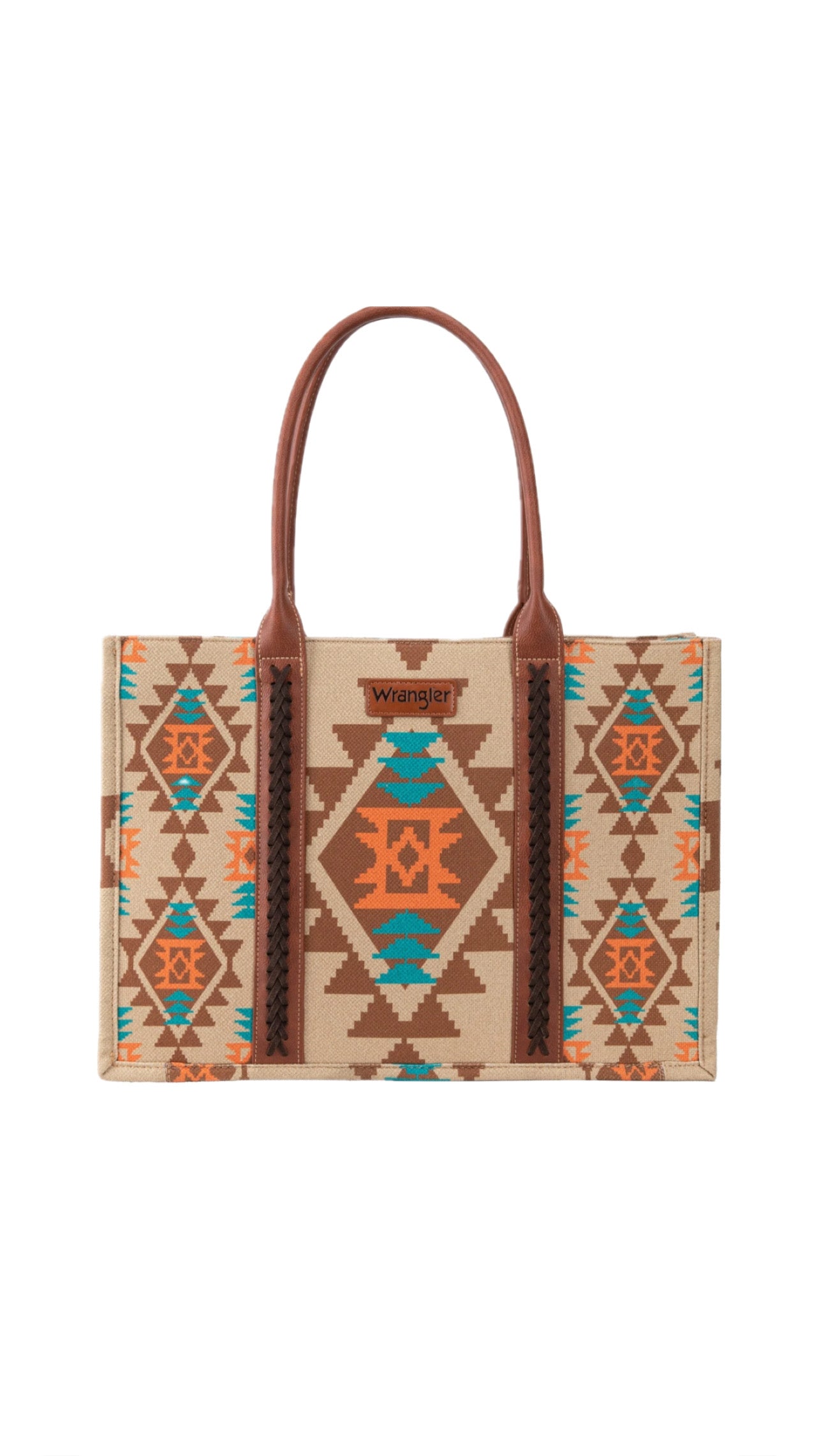 IN STOCK Tan Wrangler Southwestern Large Tote - The Western Boho Co