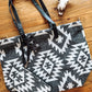 Aztec B+W Tote Bag W/Clutch - The Western Boho Co