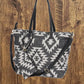 Aztec B+W Tote Bag W/Clutch - The Western Boho Co