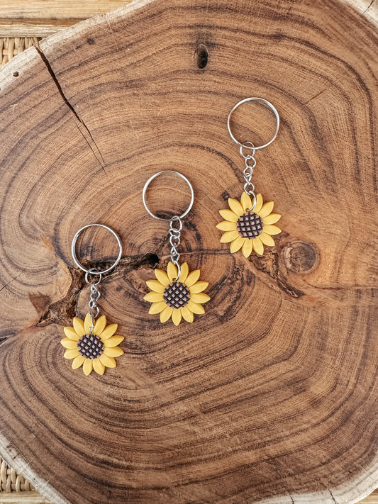 Silicon Small Sunflower Keyring - The Western Boho Co