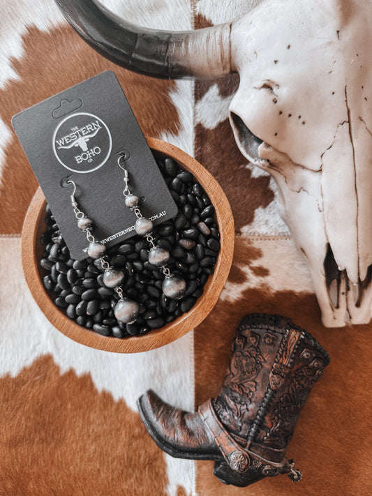 Navajo Pearl Dangle Earrings - The Western Boho Co