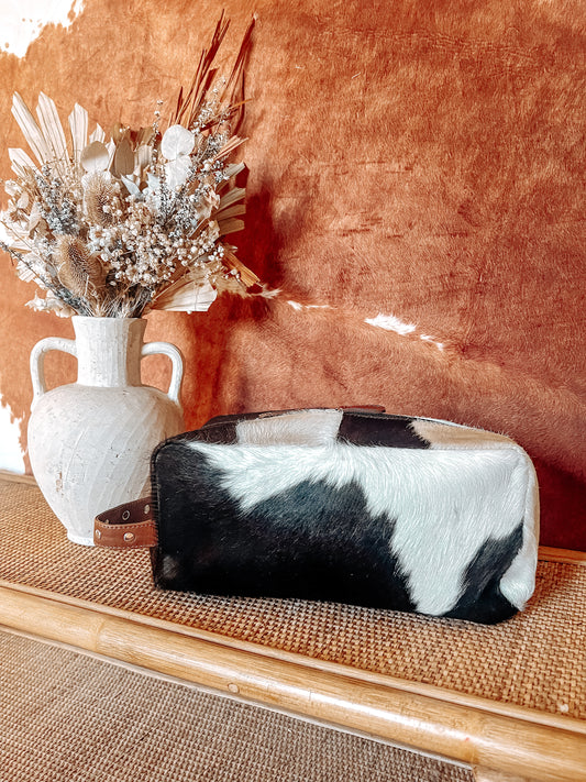 B+W Cowhide Toiletry Bag - The Western Boho Co