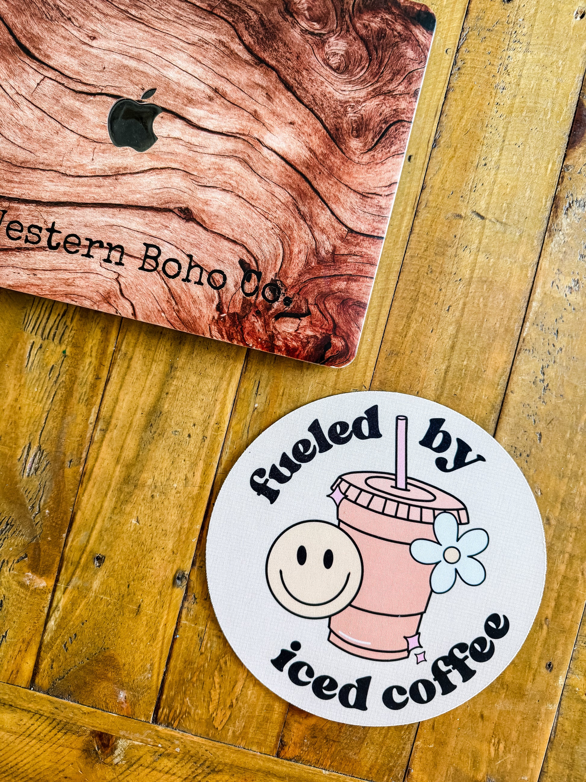 Fuelled by Iced Coffee Mouse Pad - The Western Boho Co