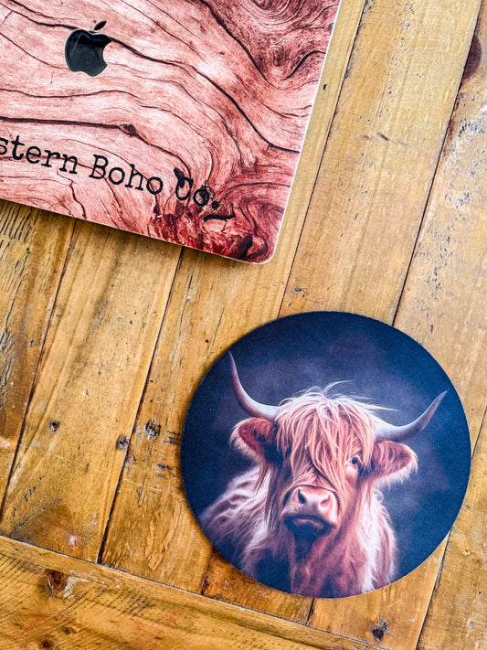 Highland Cow Mouse Pad - The Western Boho Co