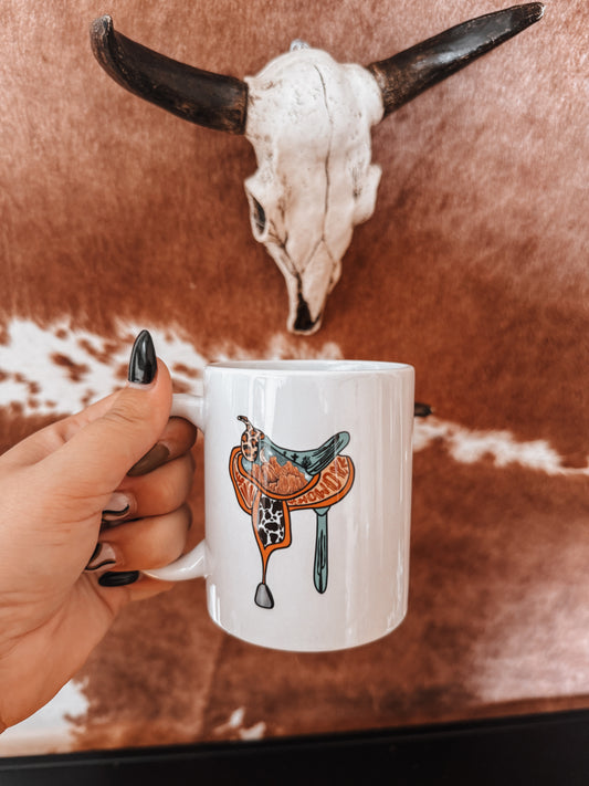 Western Saddle Ceramic Mug - The Western Boho Co