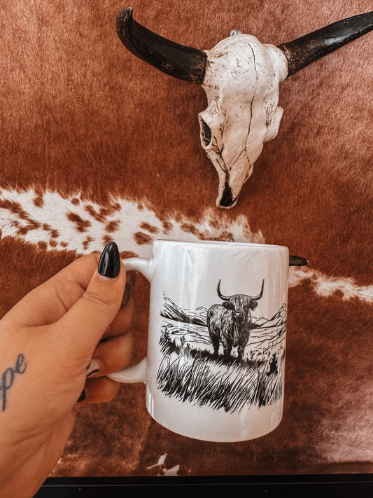 Highland Cow Ceramic Mug - The Western Boho Co