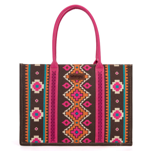 IN STOCK Pink Wrangler Southwestern Large Tote - The Western Boho Co