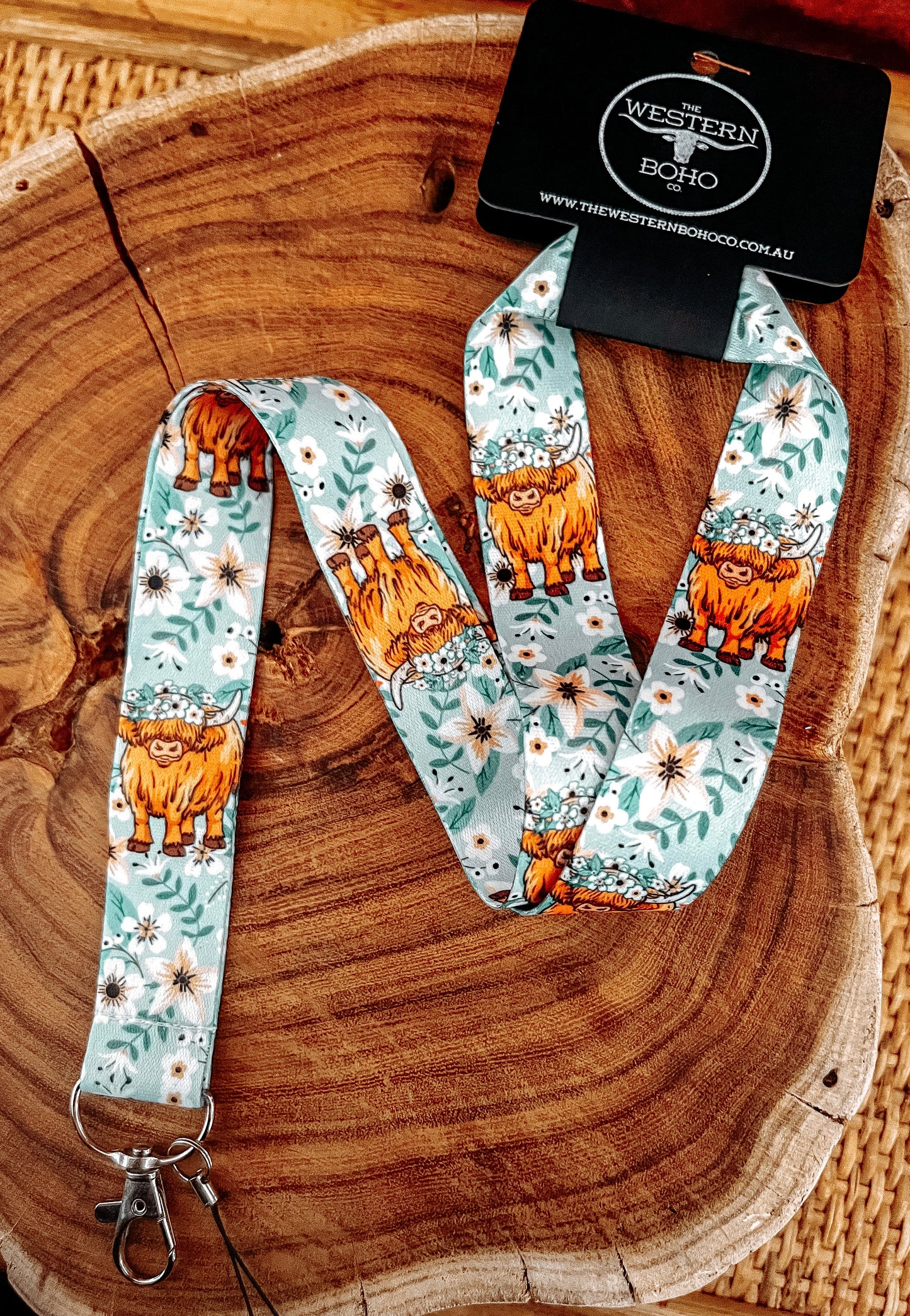 Highland Cow Lanyard - The Western Boho Co