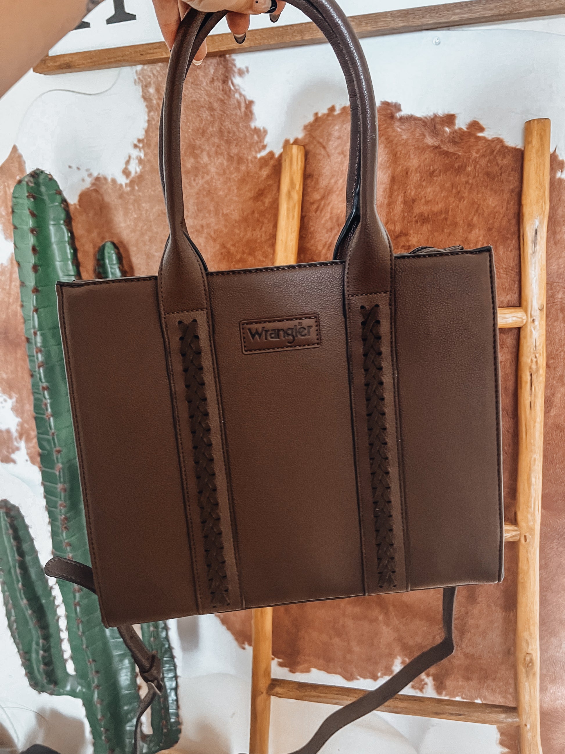 Wrangler Brown Tote Crossbody - The Western Boho Co