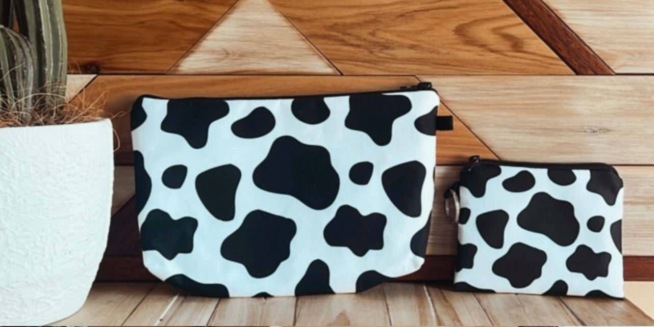 Cow Print Makeup/Storage Bag - The Western Boho Co