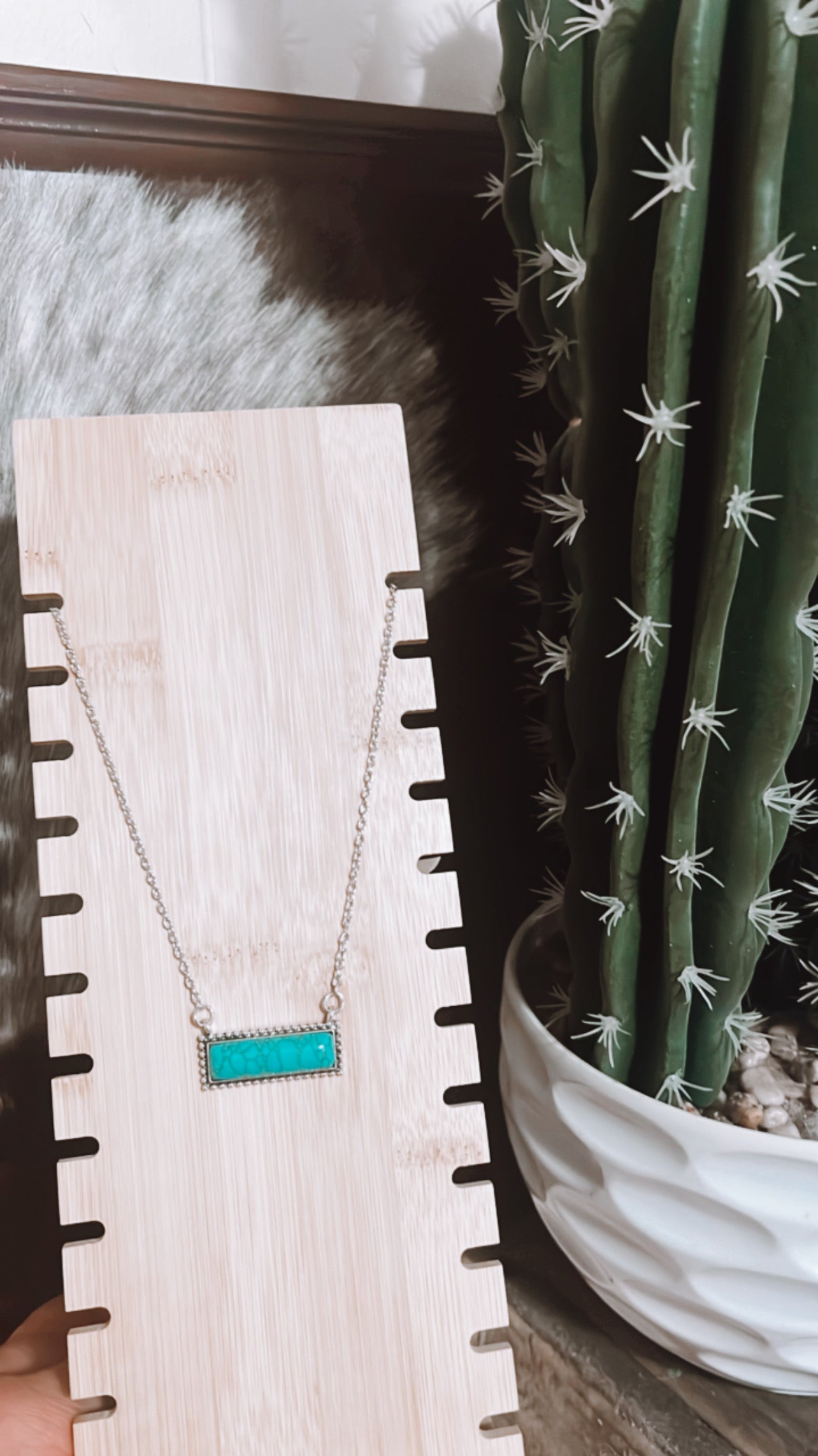 Turquoise Bar Necklace - The Western Boho Co