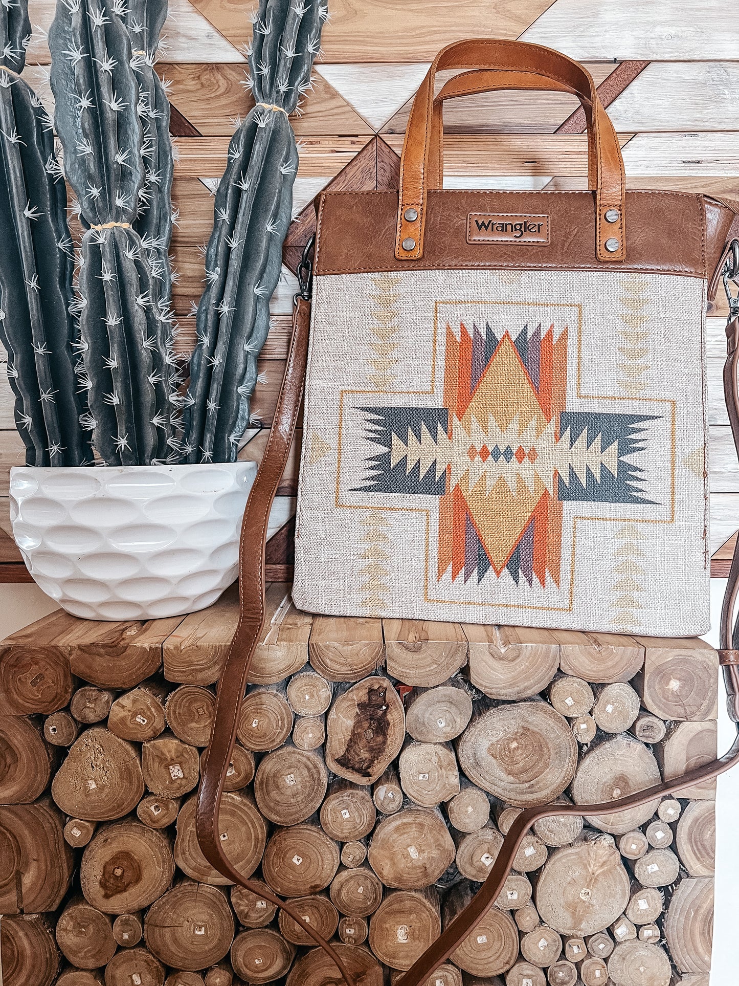 Southwestern Aztec Wrangler Tote/Crossbody Bag - The Western Boho Co