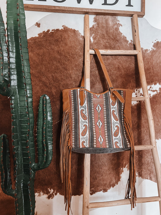 Paisley Maroon Tote Bag - The Western Boho Co