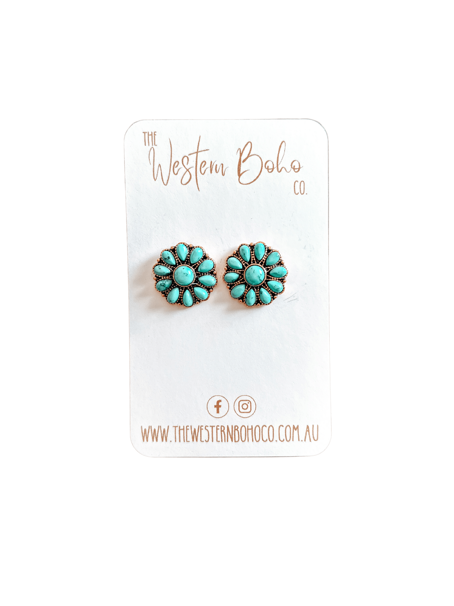 Turquoise & Bronze Daisy Studs - That Rattan Shop